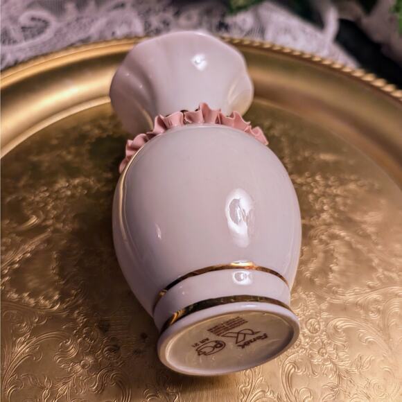 RARE Fenix Kislovodsk Vintage Handmade Russian Porcelain Vase w/ 24K Gold Beads - Picture 6 of 10